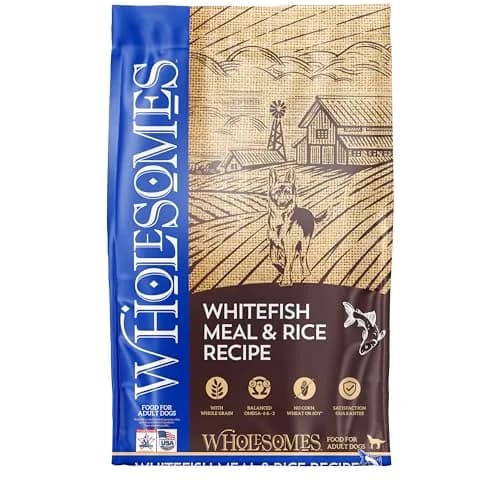 Wholesomes Whitefish Meal & Rice Adult Dry Dog Food 12 lb Bag | Supports Skin & Digestion thumbnail 1