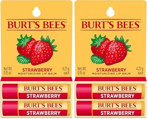 Burt's Bees Strawberry Tint-Free Lip Balm - Pack of 2 Tubes thumbnail 1