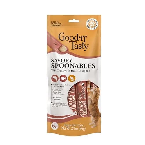 Good ‘N’ Tasty Savory Spoonables with Salmon, Tuna & Krill | Triple Flavor Wet Treats for Cats thumbnail 2