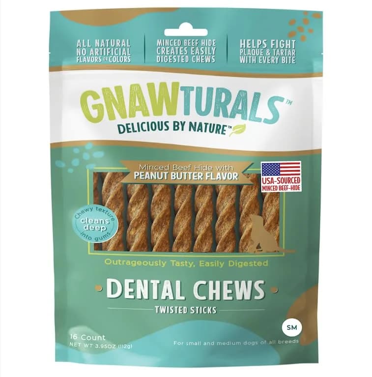 Gnawturals Dental Chews Twisted Sticks 16 Count | Supports Healthy Teeth & Fights Plaque for Small Dogs thumbnail 2