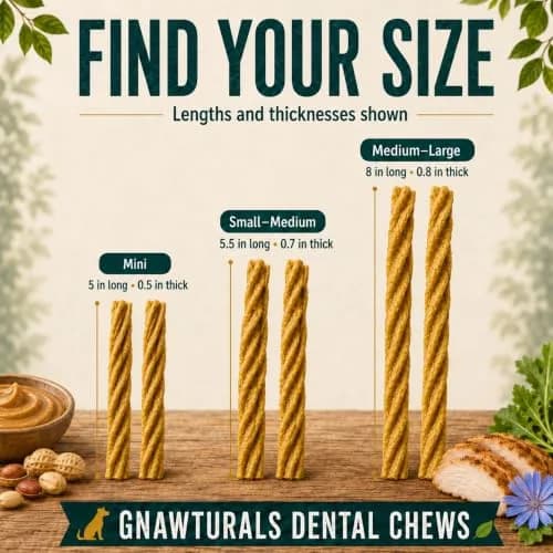 Gnawturals Dental Chews Twisted Sticks 16 Count | Supports Healthy Teeth & Fights Plaque for Small Dogs thumbnail 6