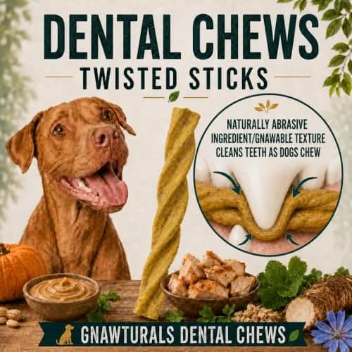 Gnawturals Dental Chews Twisted Sticks 16 Count | Supports Healthy Teeth & Fights Plaque for Small Dogs thumbnail 4