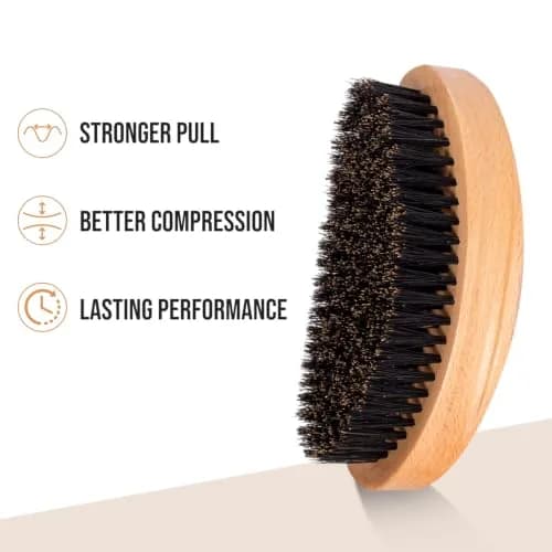 Aosina Boar Bristle Hair Brush for Men, 3-Pack | Soft, Medium & Hard Wave Brushes for 360 & Wolfing thumbnail 5