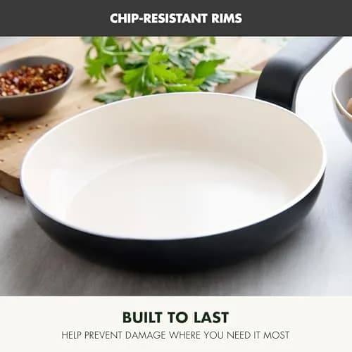 GreenPan Rio Advanced 8" Frying Pan Skillet, Ceramic Nonstick PFAS-Free, Induction Ready, Black | 20 cm Diameter thumbnail 2