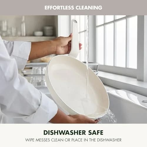 GreenPan Rio Advanced 8" Frying Pan Skillet, Ceramic Nonstick PFAS-Free, Induction Ready, Cream White | 20 cm Diameter thumbnail 3