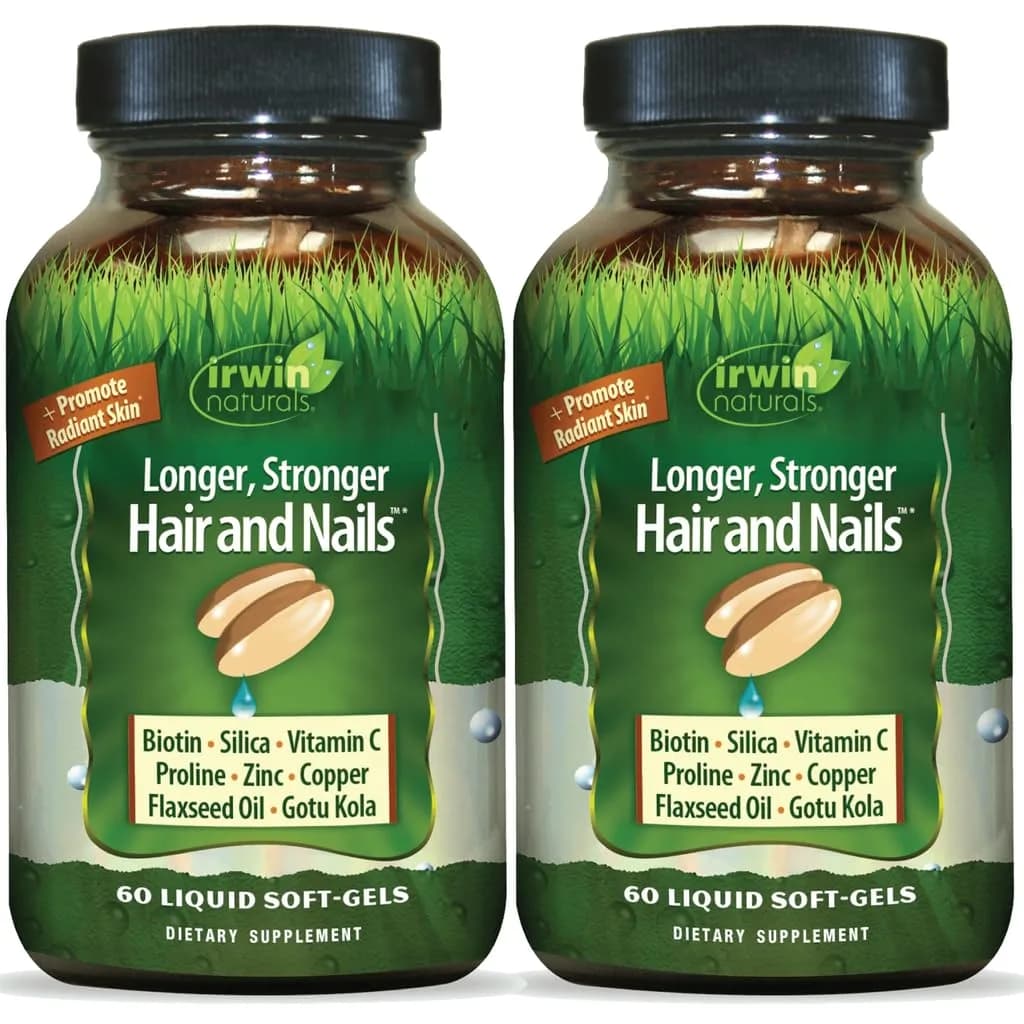 Irwin Naturals Longer, Stronger Hair & Nails 60 Softgels | Advanced Beauty Nutrition Support — Softgel
