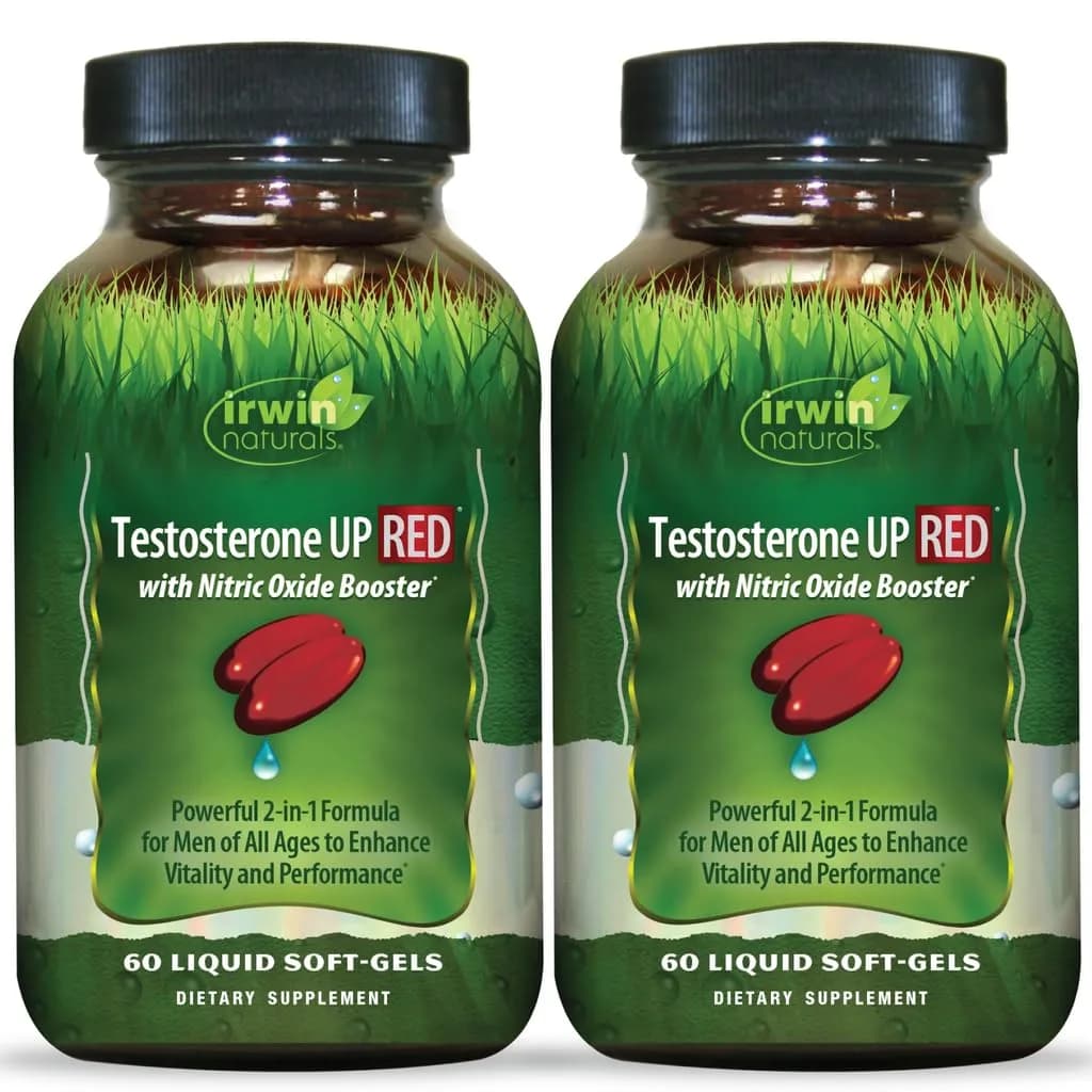Irwin Naturals Testosterone UP RED with Nitric Oxide Booster | 60 ct 2-Pack