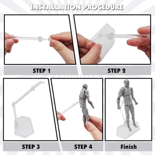 Haniforever Artist Mannequin Set Grey Male+Female 14cm (5.5") | Posable Art Figures for Sketching & Painting thumbnail 5