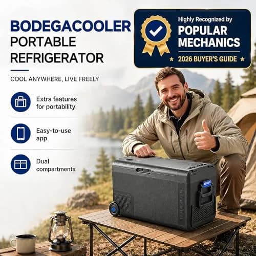 BODEGA 12V Car Refrigerator 41QT | Portable Freezer with APP Control, -4℉ to 68℉, Wheels, 38.8L thumbnail 2