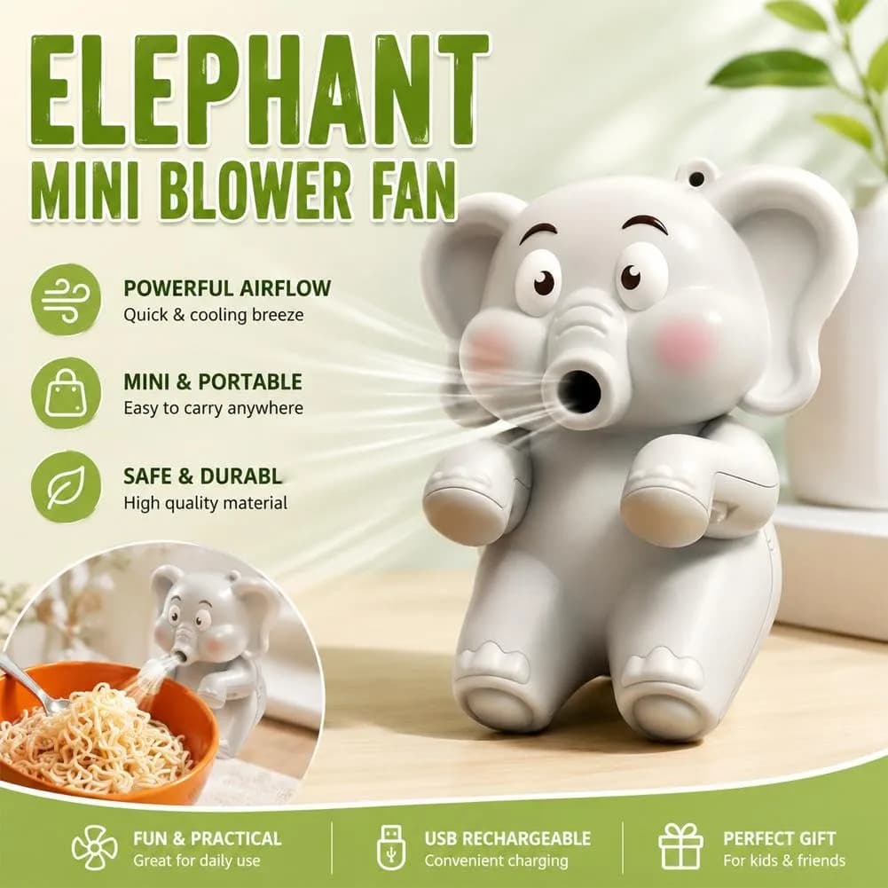 Generic Cooling Clip-On Mini Fan for Cup & Bowl, Cute Animal Food Chiller with USB-C Rechargeable Battery | 8.5cm (3.35") - view 4
