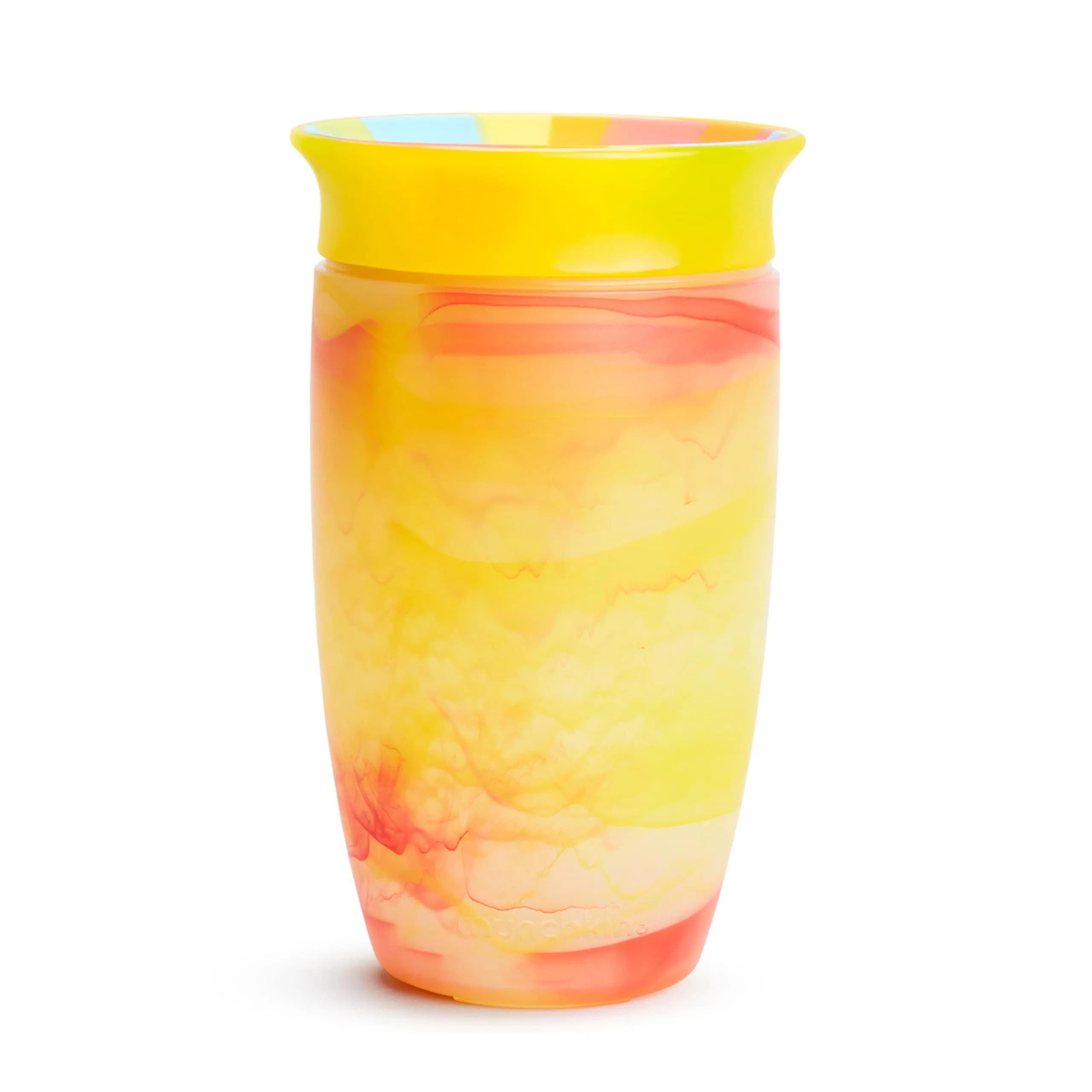 Munchkin Miracle 360 Tropical Swirl Sippy Cup 290ml (10 Ounce) 2-Pack | Dentist-Recommended Spoutless Design — Yellow/Multi