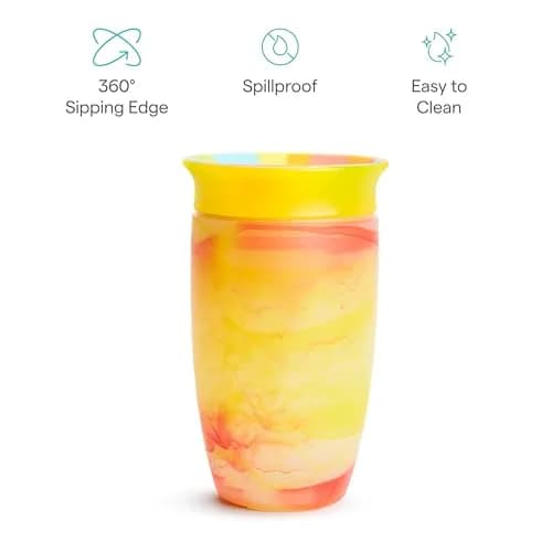 Munchkin Miracle 360 Tropical Swirl Sippy Cup 296ml (10oz) 2-Pack | Dentist-Recommended Spoutless Design thumbnail 4