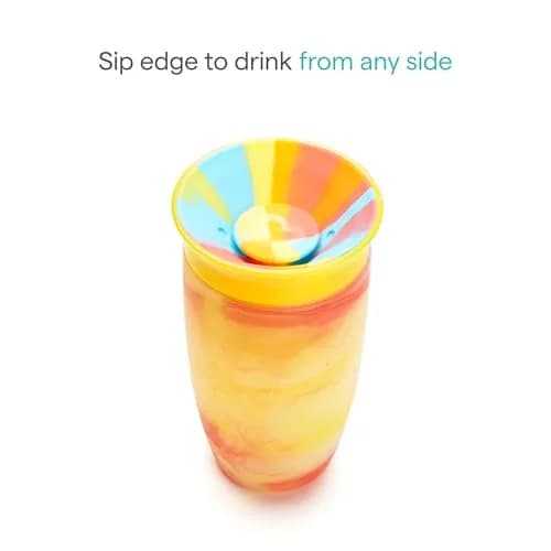 Munchkin Miracle 360 Tropical Swirl Sippy Cup 296ml (10oz) 2-Pack | Dentist-Recommended Spoutless Design thumbnail 3