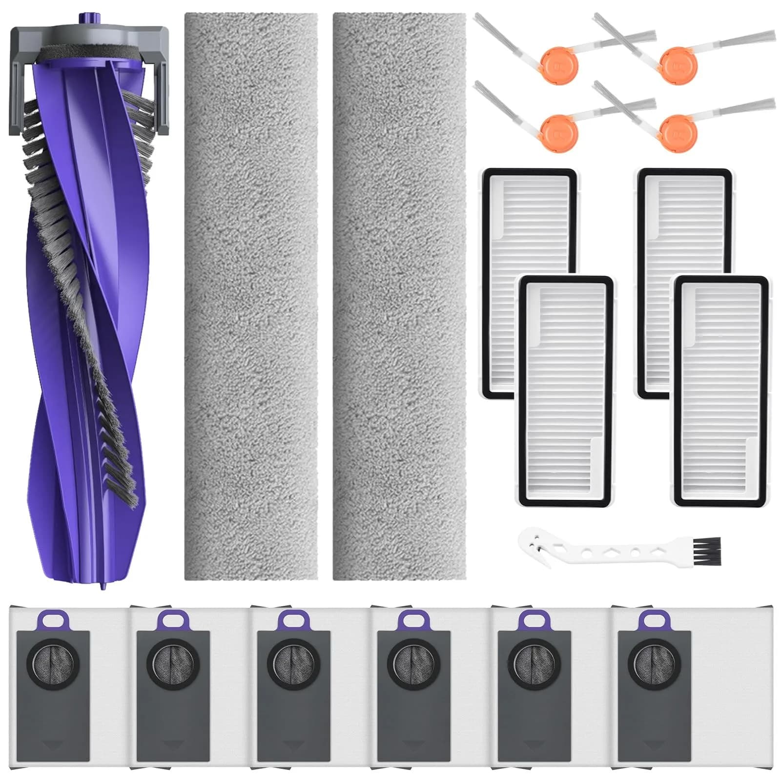 BTRSOLUS 18 Pcs Accessories Kit for NARWAL FLOW 2 Robot Vacuum | Complete Replacement Set with HEPA Filters, Dust Bags, Mops & Brushes - main product image