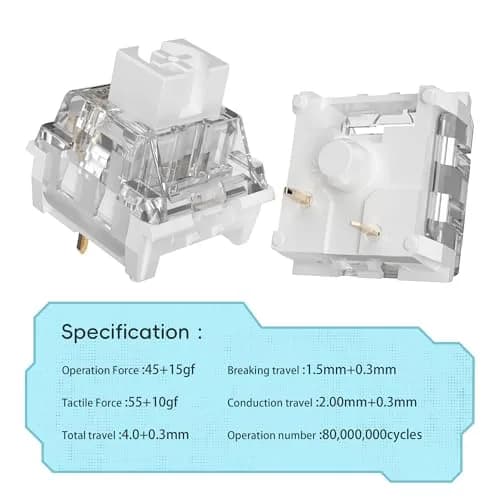 Mciepny Zhouwang 30pcs Keyboard Switches | Clicky, Durable, Compatible with Most Keycaps thumbnail 2