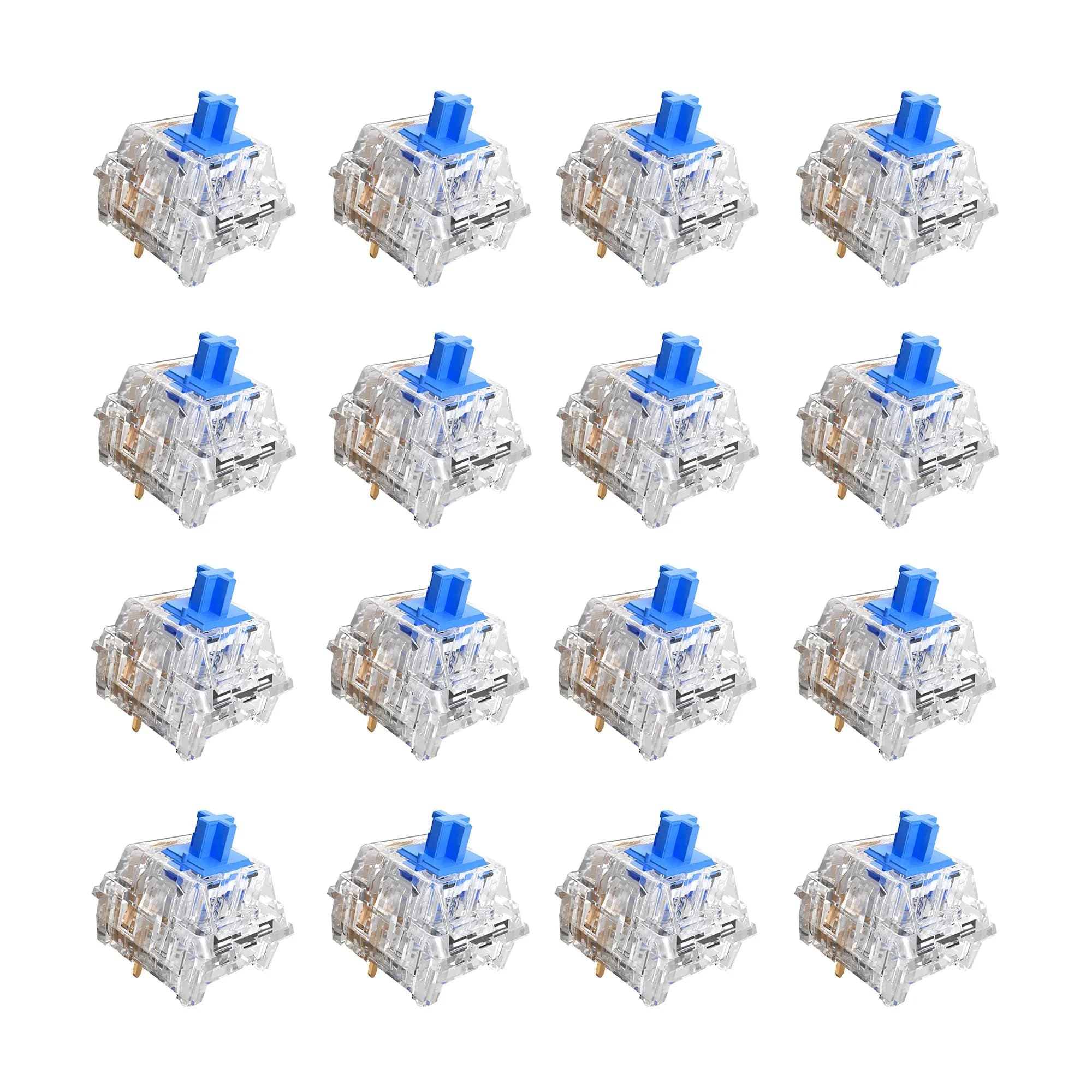 Mciepny Zhouwang 45pcs Blue Clicky Keyboard Switches | Durable, Accurate, MX-Style Compatible — Crystal Blue / 30PCS