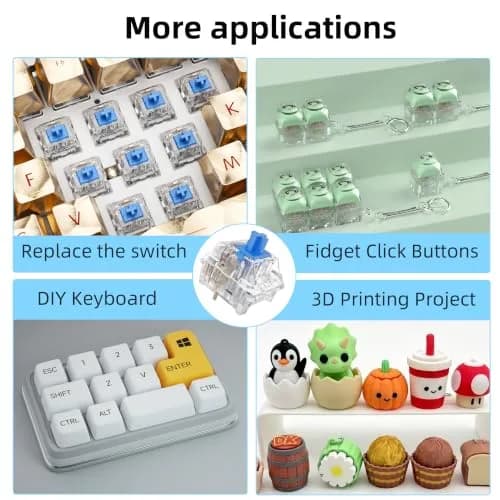 Mciepny Electronic Switch 30pcs Crystal Blue | MX-Style Clicky Keyboard Switches for Mechanical Enthusiasts thumbnail 6