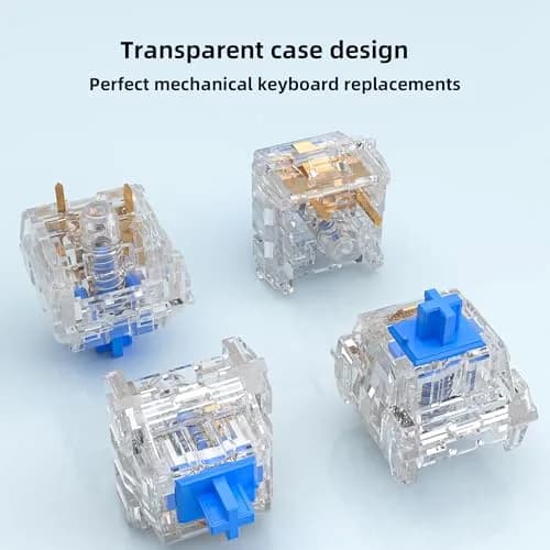 Mciepny Electronic Switch 30pcs Crystal Blue | MX-Style Clicky Keyboard Switches for Mechanical Enthusiasts thumbnail 3