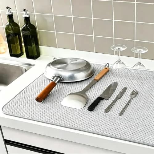 Meirrnyyu Microfiber Dish Drying Mat 30x24 inch | Large Absorbent Kitchen Pad for Countertops & Sinks thumbnail 5