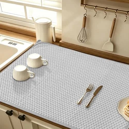 Meirrnyyu Microfiber Dish Drying Mat 30x24 inch | Large Absorbent Kitchen Pad for Countertops & Sinks thumbnail 6