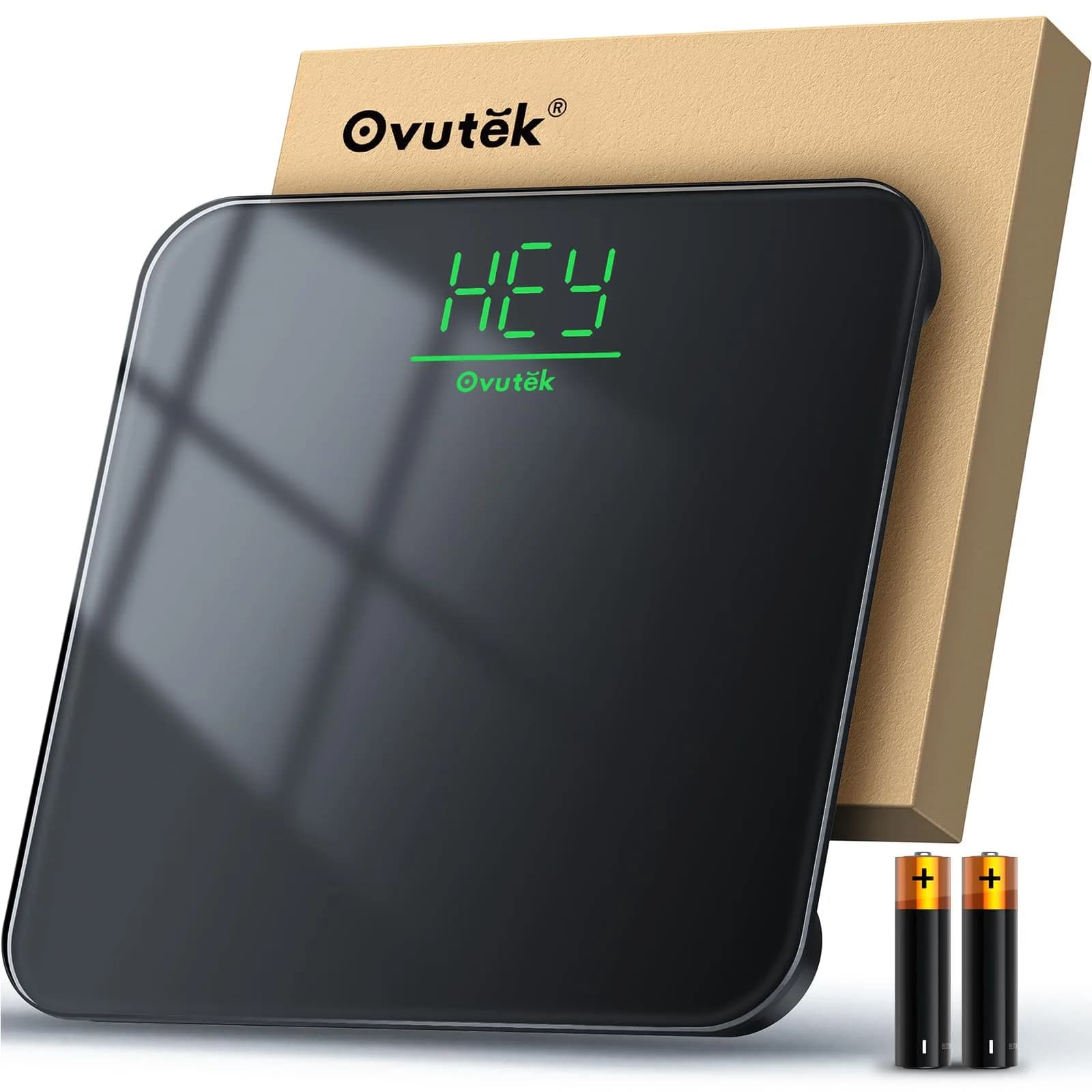 Ovutek Smart Body Weight Scale with BMI 14 Metrics & Large LED Display | 204 kg (450 lb) Capacity — Silver