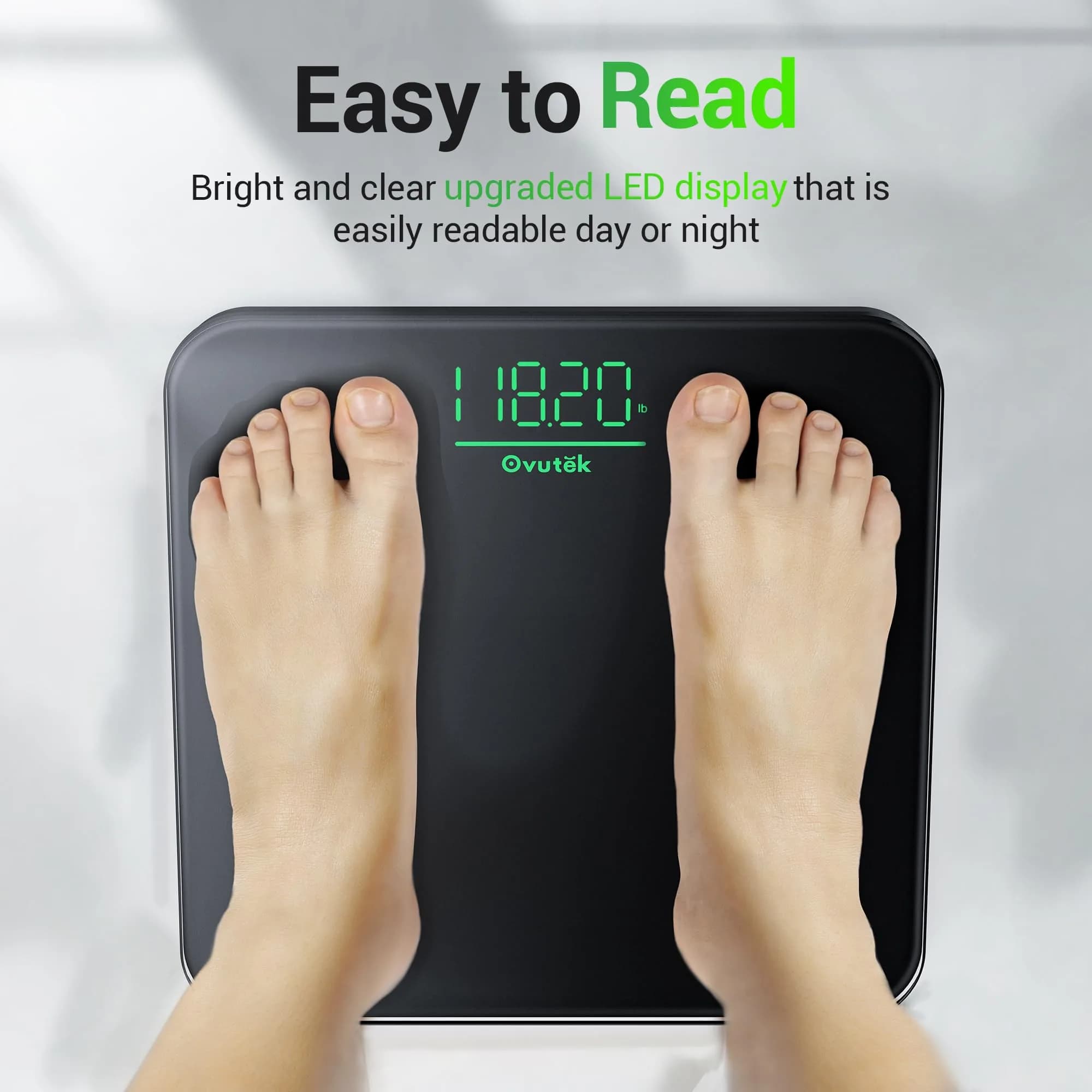Ovutek Smart Body Weight Scale with BMI 14 Metrics & Large LED Display | 204 kg (450 lb) Capacity - view 4