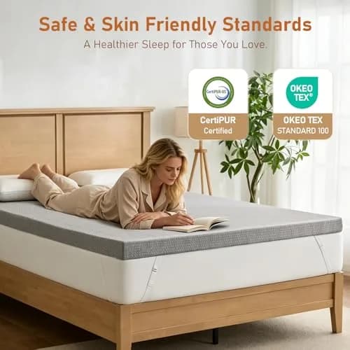 DP DAXPOO Firm Mattress Topper Twin 3-Inch | High Density Bamboo Foam for Back Pain Relief thumbnail 7