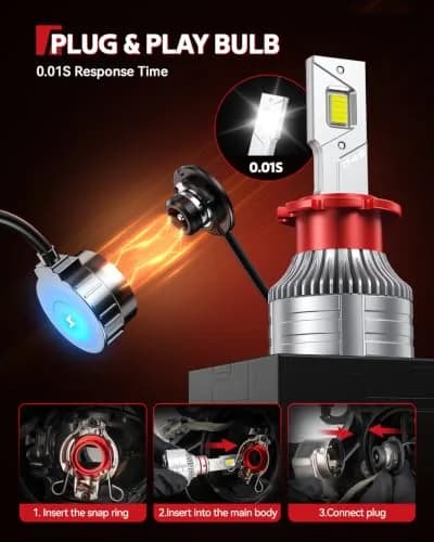 Torchbeam D4S HID Xenon Headlight Bulbs 6000K Cool White 60000LM Pack of 2 | Plug-and-Play HID System for Cars thumbnail 8