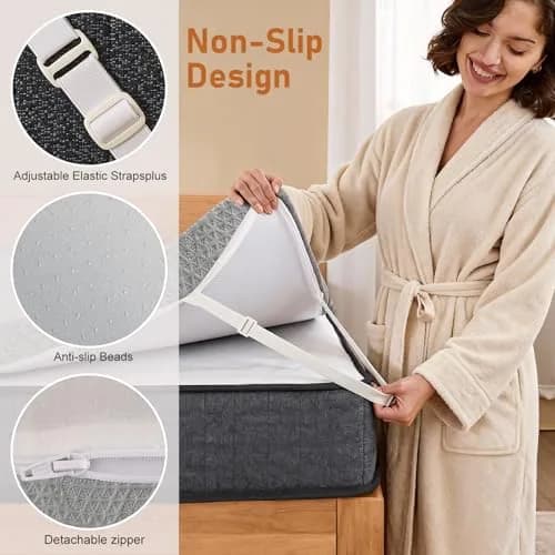 DP DAXPOO Firm Mattress Topper King 3-Inch | Back Pain Relief & Cooling Support thumbnail 6