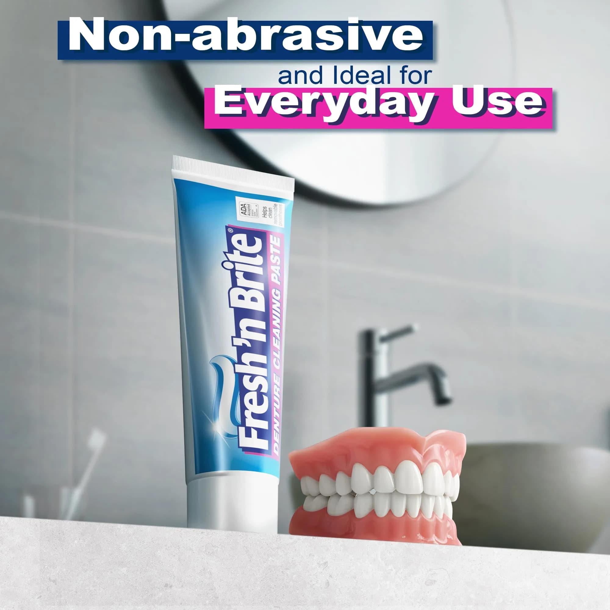 Fresh 'n Brite Denture Cleaner Paste Dual-Layer Mint 22.8g (6 x 3.8oz Tubes) | ADA Accepted Formula for Fresh Breath & Gentle Care - view 6