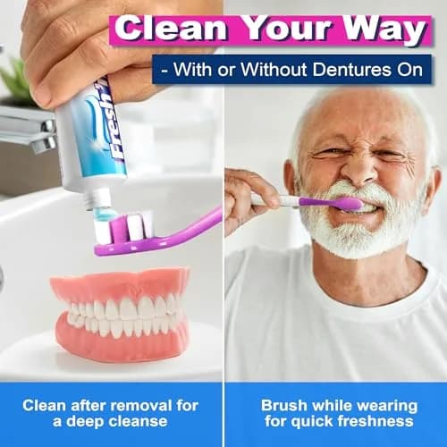 Fresh 'n Brite Denture Cleaner Paste Dual-Layer Mint 22.8g (6 x 3.8oz Tubes) | ADA Accepted Formula for Fresh Breath & Gentle Care thumbnail 3