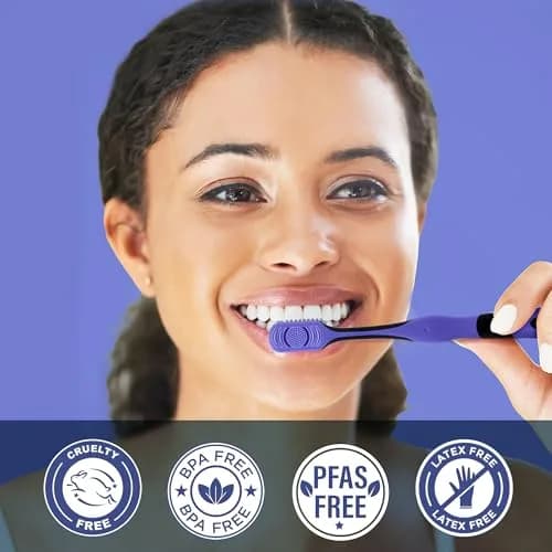 GuruNanda Gentle Giant Charcoal Toothbrush - Dual Action Flossing Spiral Bristles, Non-Slip Ergo Dexa Grip Handle, 12ct (Pack of 6) thumbnail 8