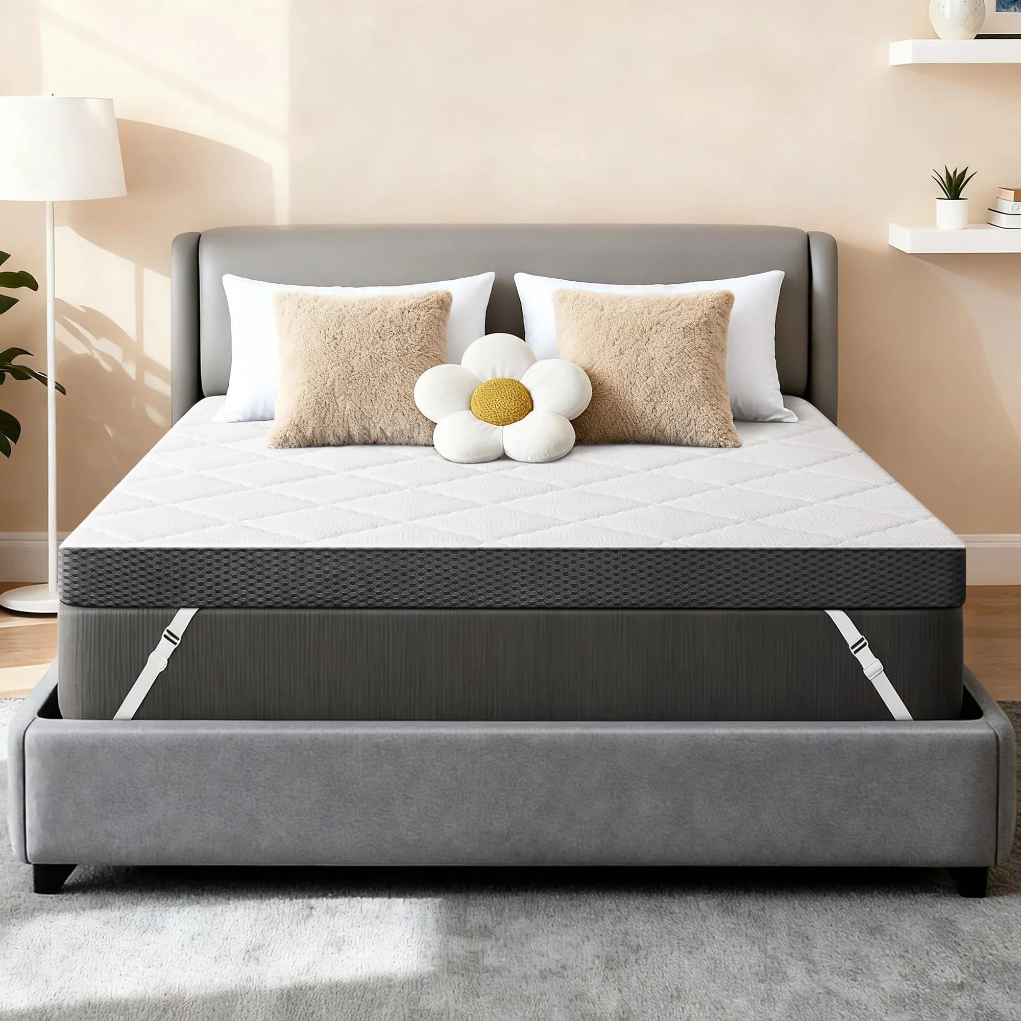 DP DAXPOO Twin XL Mattress Topper 3-Inch | Firm Extra Support for Pain Relief & Cooling - main product image