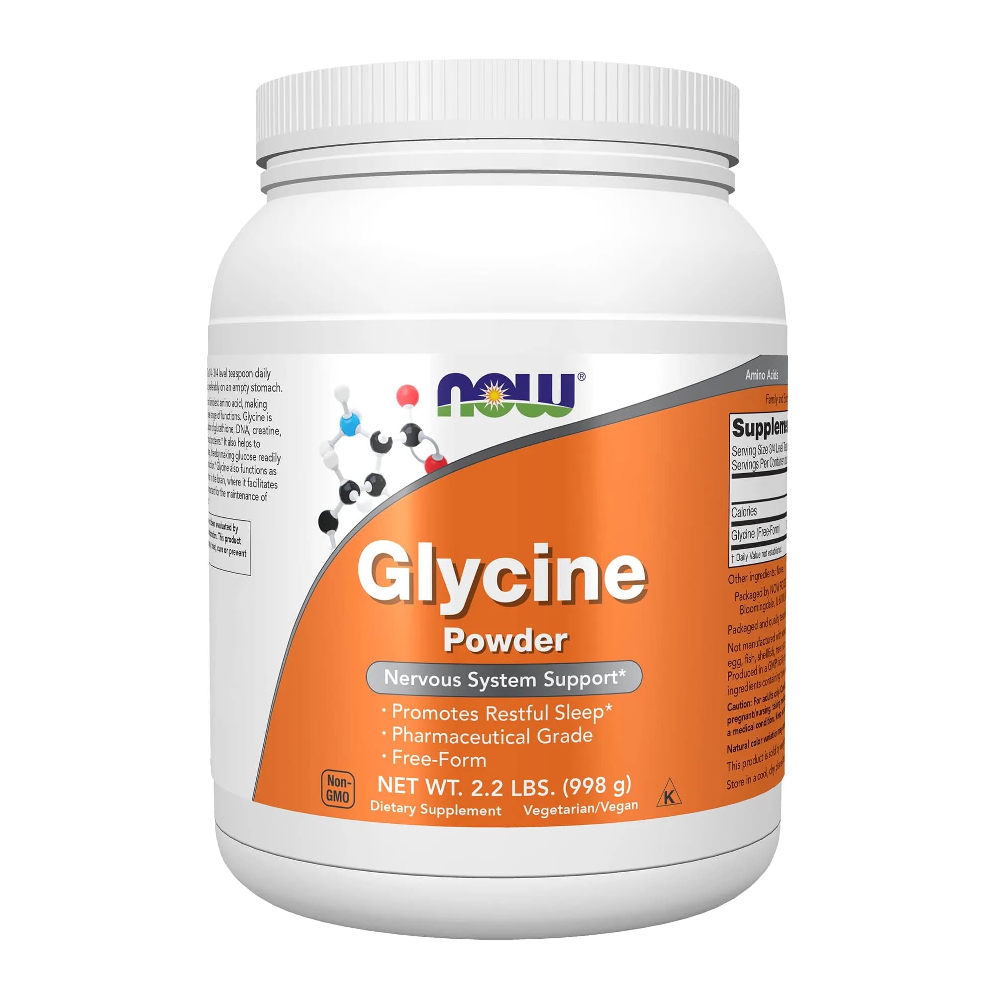 NOW Foods Glycine Pure Powder 1 kg (35.2 oz) | Promotes Restful Sleep & Neurotransmitter Support - main product image