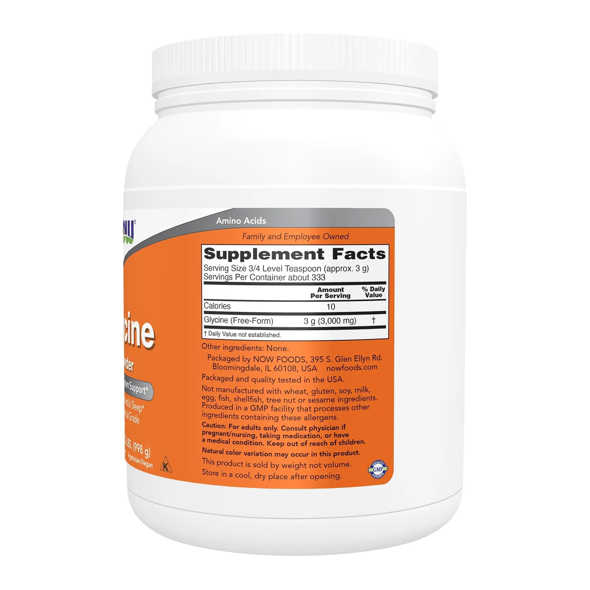 NOW Foods Glycine Pure Powder 1 kg (35.2 oz) | Promotes Restful Sleep & Neurotransmitter Support - view 2