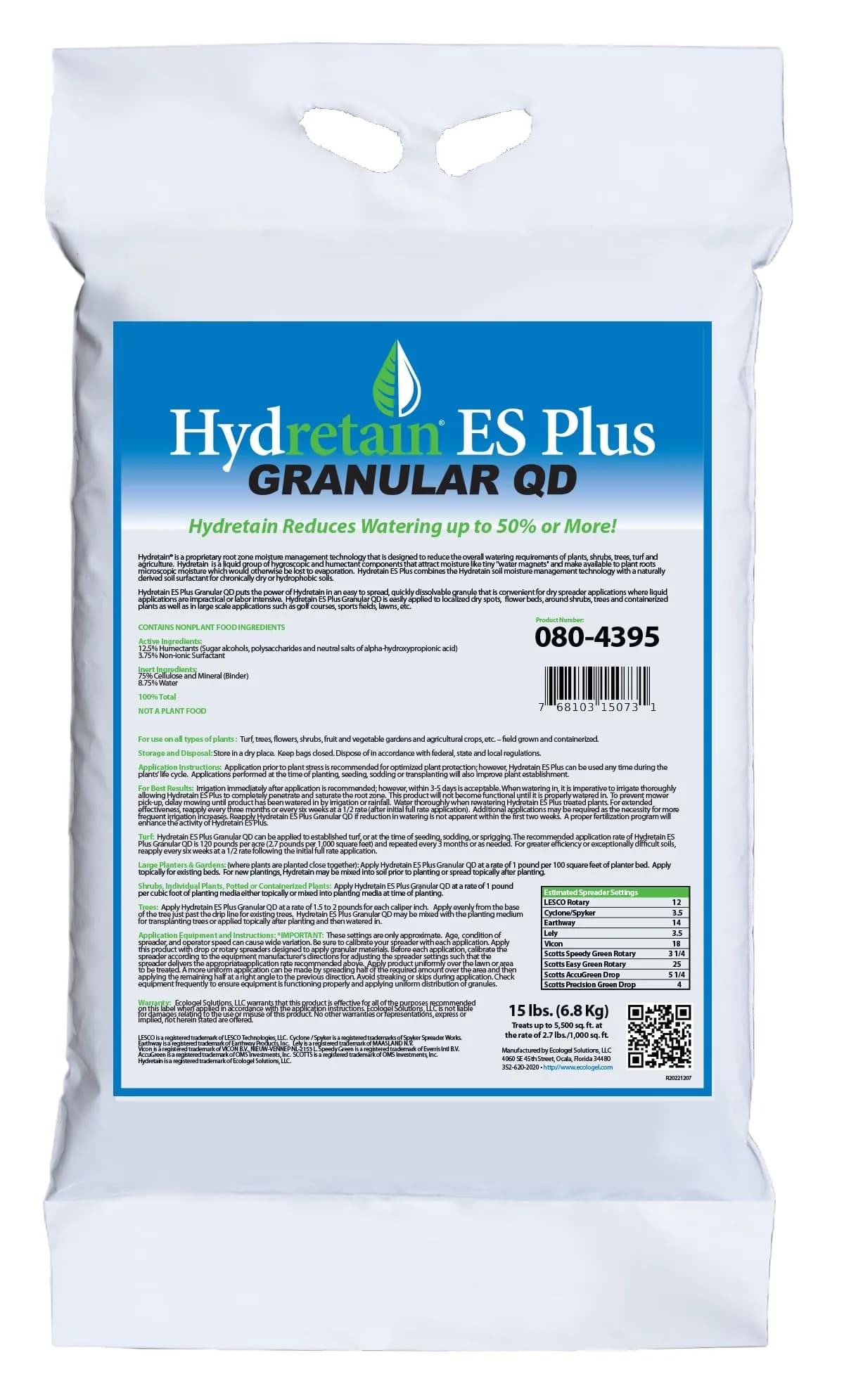 Hydretain Moisture Manager - Fall Overseeding, 15 lb Granular | 3-Month Hydration Boost for Lawns