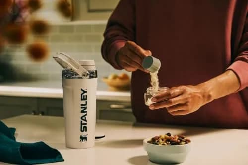 STANLEY Vitalize Shaker Bottle, 20 oz, Pale Stone Atomic | Leakproof Double-Wall Insulation thumbnail 4