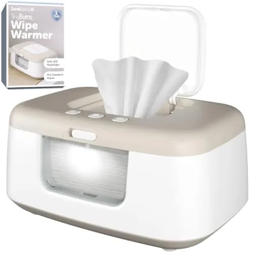 Jool Baby TinyBums Baby Wipe Warmer & Dispenser with LED Changing Light & On/Off Switch (Oatmeal) | Safe Warmth for Diaper Changes thumbnail 1