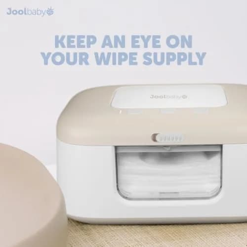 Jool Baby TinyBums Baby Wipe Warmer & Dispenser with LED Changing Light & On/Off Switch (Oatmeal) | Safe Warmth for Diaper Changes thumbnail 7