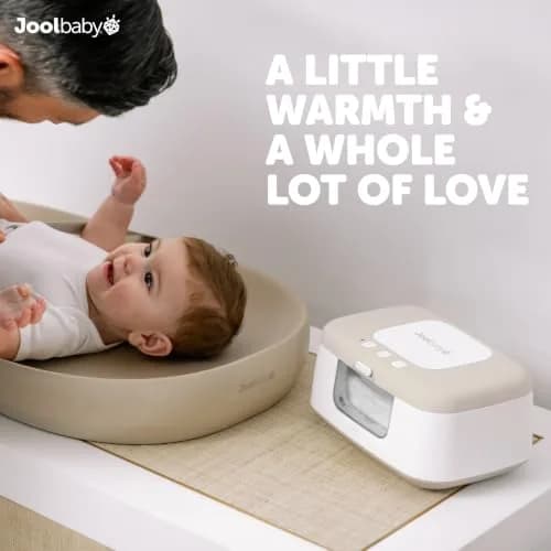Jool Baby TinyBums Baby Wipe Warmer & Dispenser with LED Changing Light & On/Off Switch (Oatmeal) | Safe Warmth for Diaper Changes thumbnail 2