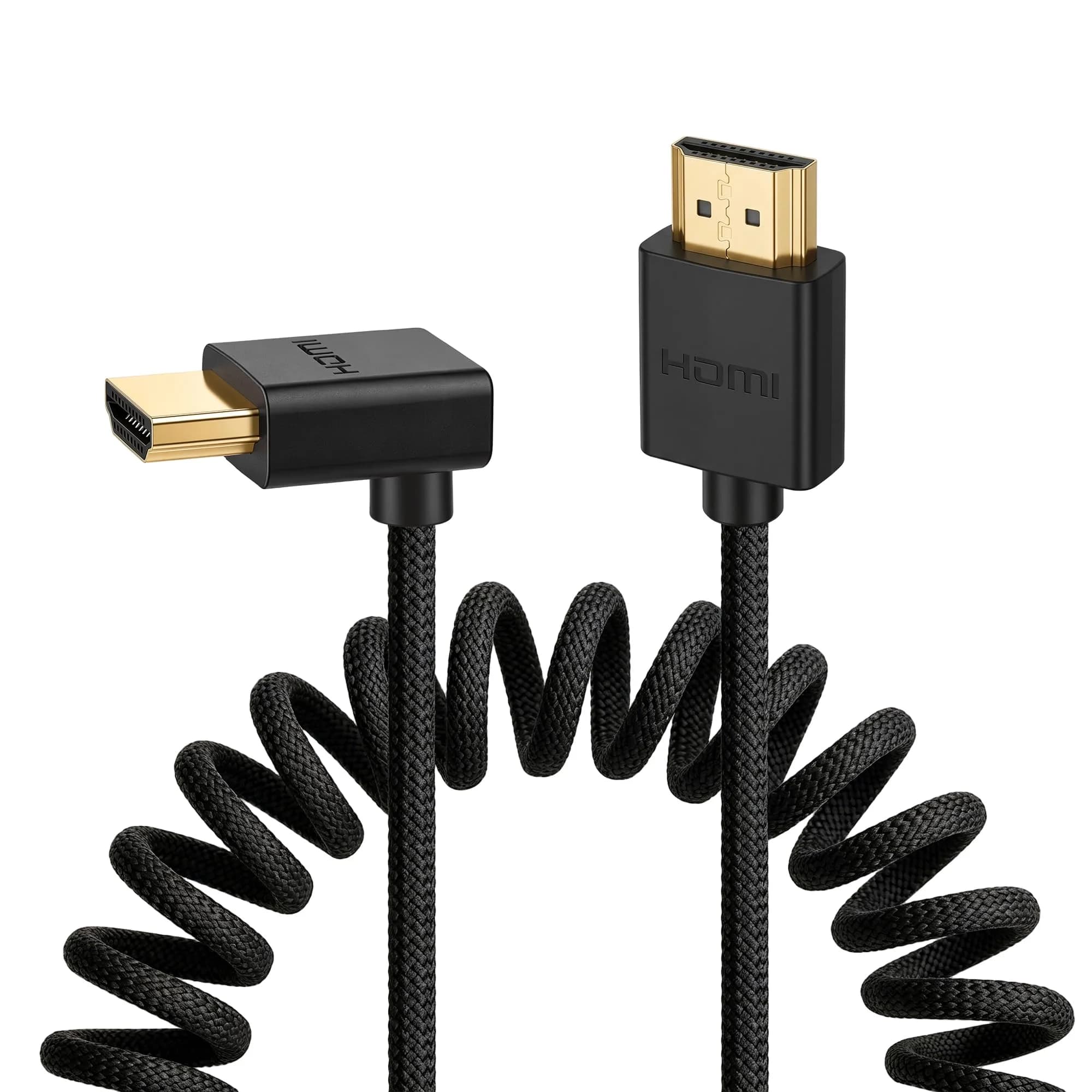 Eonvic 8K HDMI to Down HDMI High Speed Black Coiled Braided Cable for Sony A7S3 FX3 FX9 Canon C70 Z CAM E2 Camera