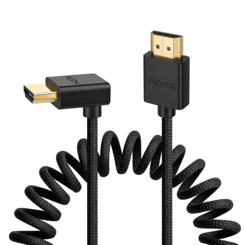 Eonvic 8K HDMI to Down HDMI High Speed Black Coiled Braided Cable for Sony A7S3 FX3 FX9 Canon C70 Z CAM E2 Camera thumbnail 1
