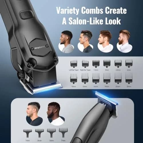 Jack & Rose Hair Clippers for Men Set Professional, Cordless, Black | 4-in-1 Hair Groomer with Lithium Battery thumbnail 6