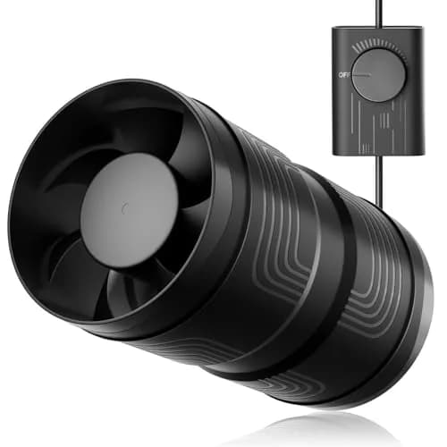 Hon&Guan 4 Inch Inline Duct Fan with Speed Controller | 130 CFM, 6W Low Power, 18.3 cm (7.28 in.) Length thumbnail 1