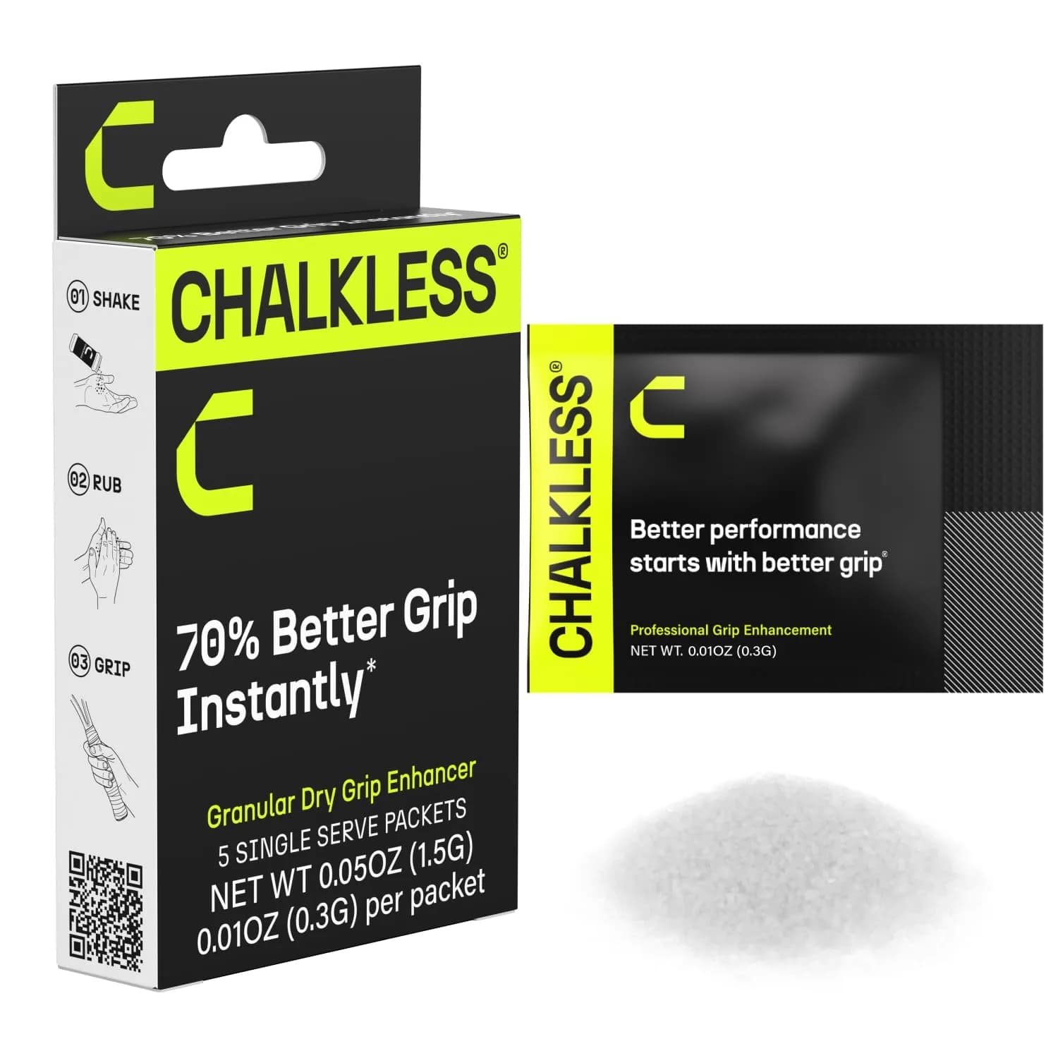Chalkless Grip Enhancer 5 Pack | Mess-Free Liquid Chalk Alternative for Weightlifting, Yoga, Gaming, Climbing — 0.3 Gram