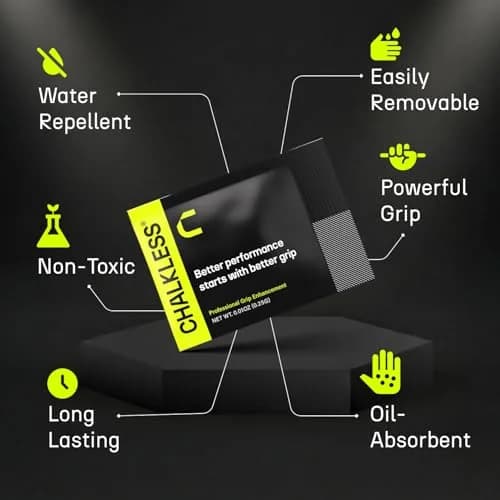 Chalkless Grip Enhancer 5 Pack | Mess-Free Liquid Chalk Alternative for Weightlifting, Yoga, Gaming, Climbing thumbnail 8