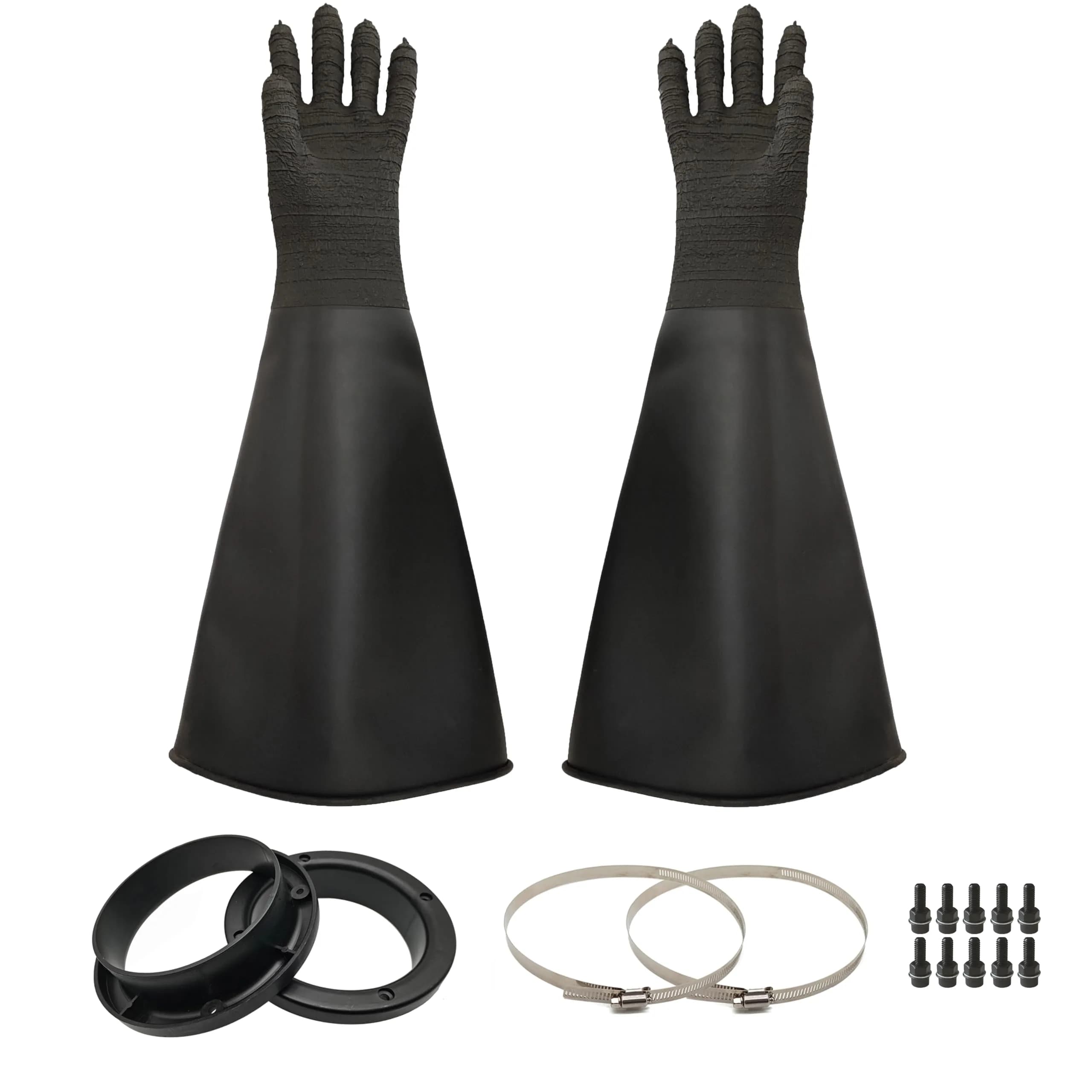 HOLDWIN Heavy Duty Sandblasting Gloves Set Rubber Gloves | 24.8" Impact-Resistant, Wear-Resistant, High-Pressure Durable (enables safe sandblasting)