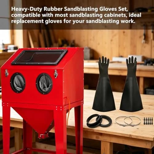HOLDWIN Heavy Duty Sandblasting Gloves Set Rubber Gloves | 24.8" Impact-Resistant, Wear-Resistant, High-Pressure Durable (enables safe sandblasting) thumbnail 5