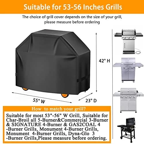 Aoretic 55 inch BBQ Grill Cover | Waterproof, Anti-UV, Windproof Outdoor Grill Protection thumbnail 2