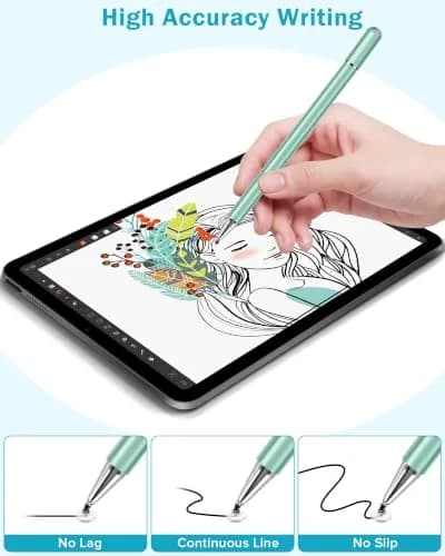 CCIVV Stylus Pen for Touch Screens – High Precision Disc Fiber Tip with Magnetic Cap (Morandi, 4-Pack) thumbnail 5